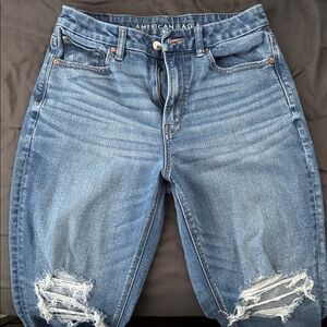 American Eagle Outfitters Light Blue Ripped Boyfriend Jeans